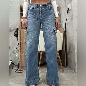 American Eagle Outfitters Caroenter Style Light Blue Flare Jeans